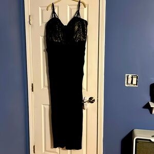 Long black/gold gown